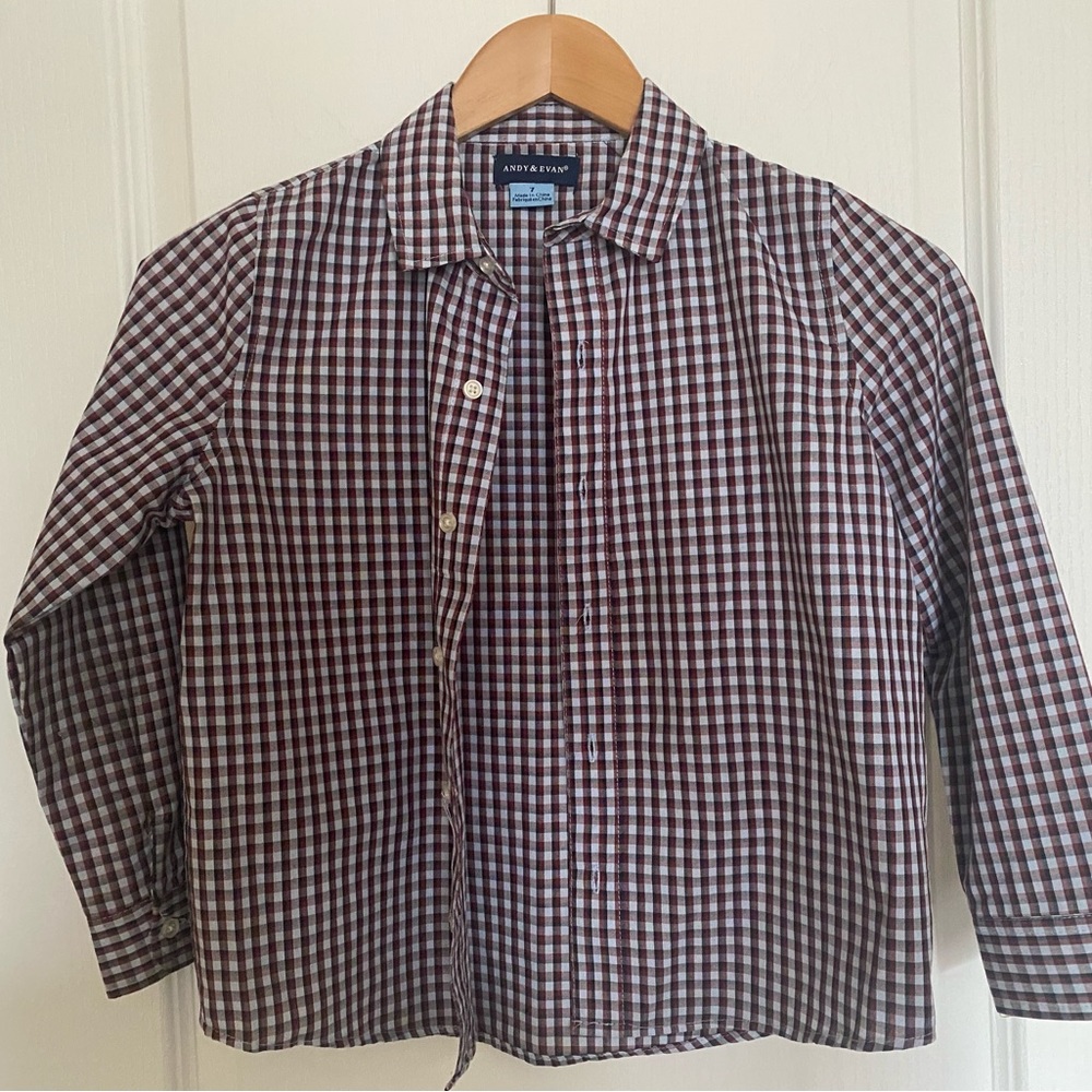 Andy & Evan Brown and White Checkered Shirt